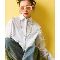 綿100%リボン付ショートシャツ 大きいサイズ GEVS.