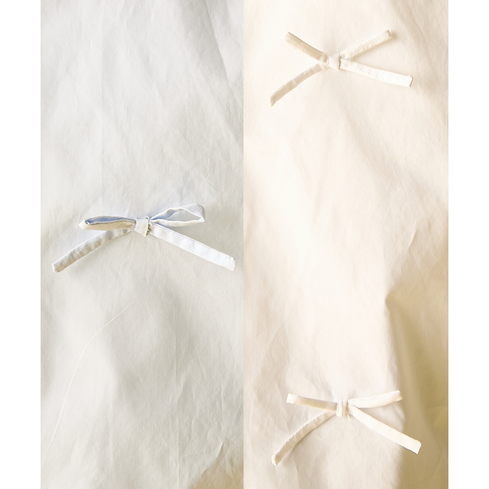 綿100%リボン付ショートシャツ 大きいサイズ GEVS.13