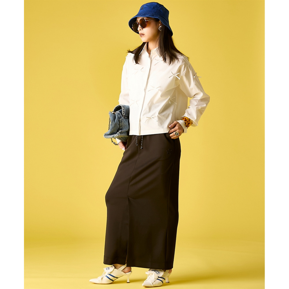 綿100%リボン付ショートシャツ 大きいサイズ GEVS.24