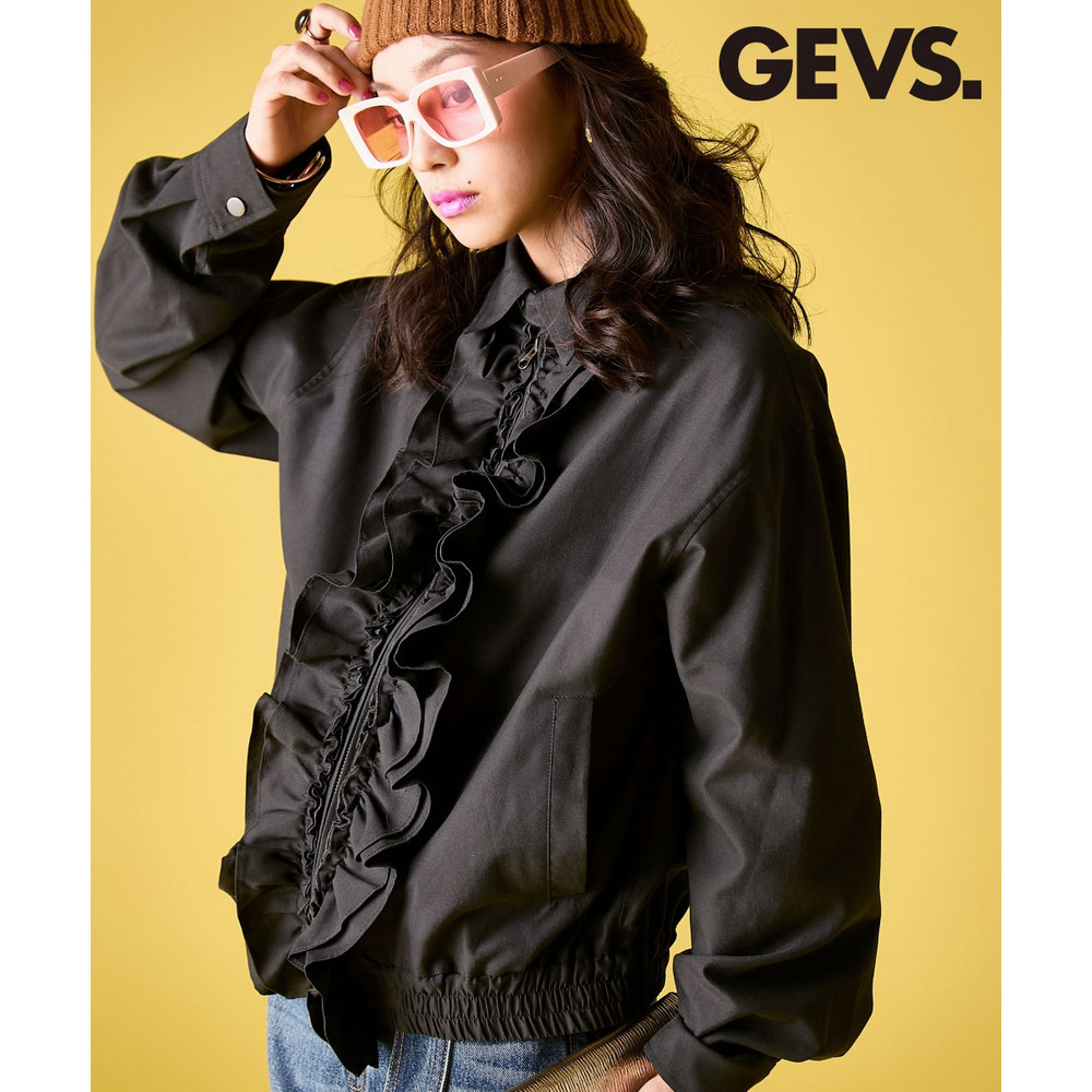フリルブラウスブルゾン 大きいサイズ GEVS.1