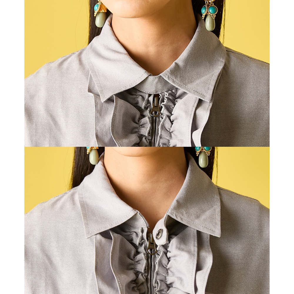 フリルブラウスブルゾン 大きいサイズ GEVS.12