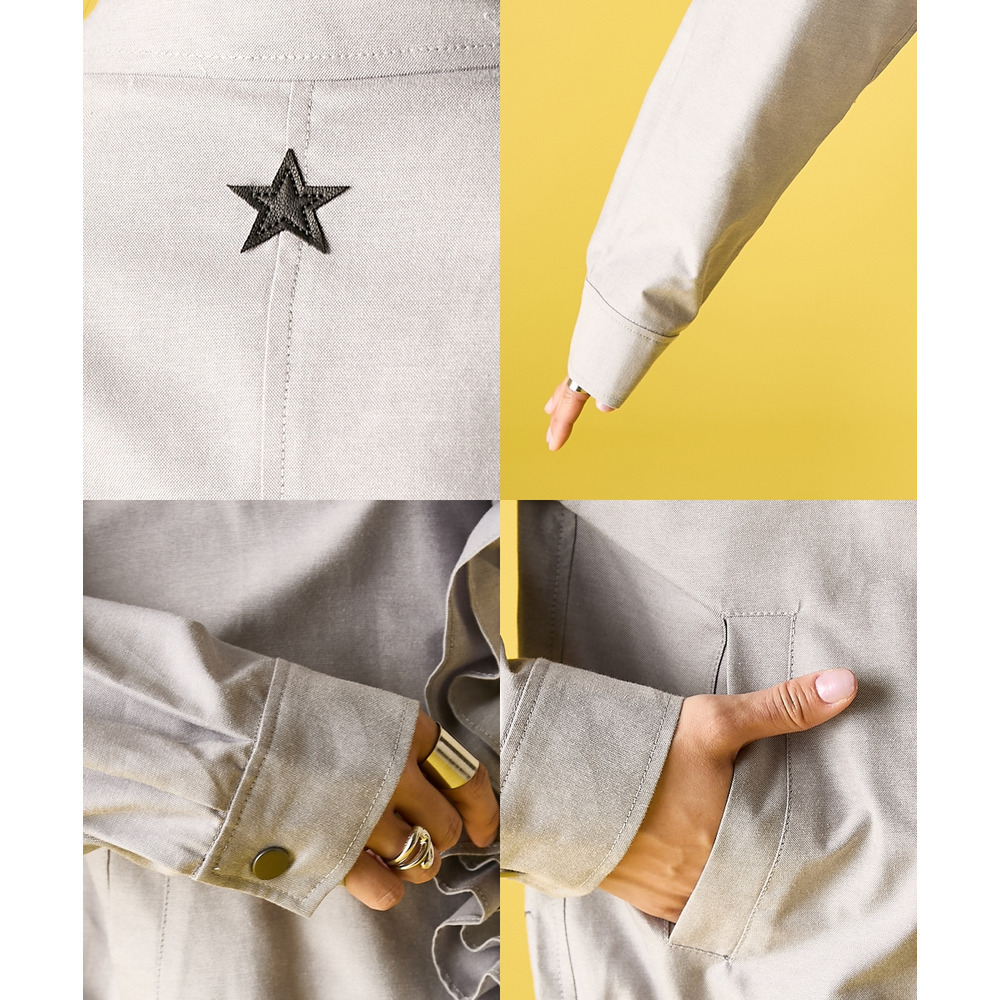 フリルブラウスブルゾン 大きいサイズ GEVS.14