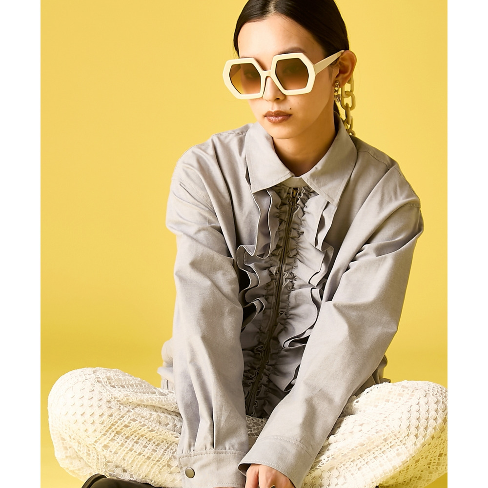 フリルブラウスブルゾン 大きいサイズ GEVS.19