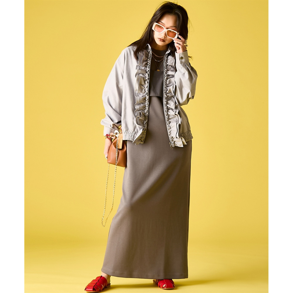 フリルブラウスブルゾン 大きいサイズ GEVS.22