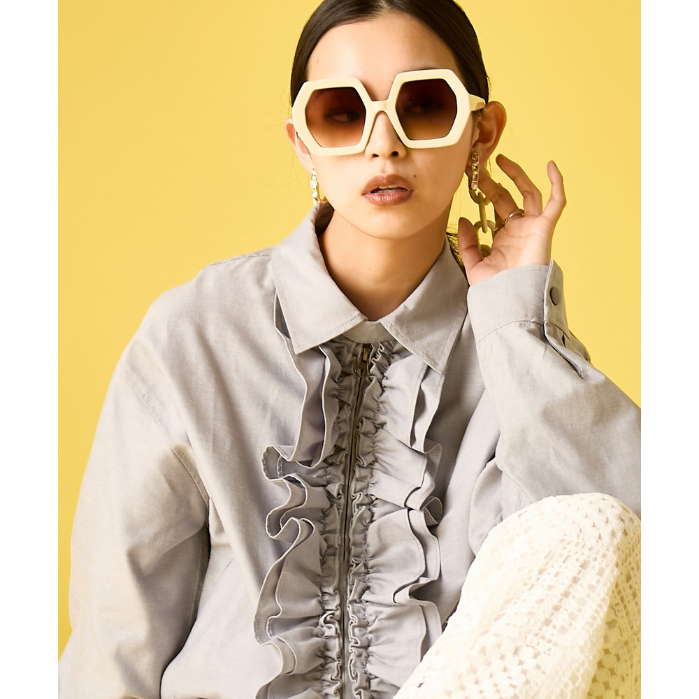 フリルブラウスブルゾン 大きいサイズ GEVS.4