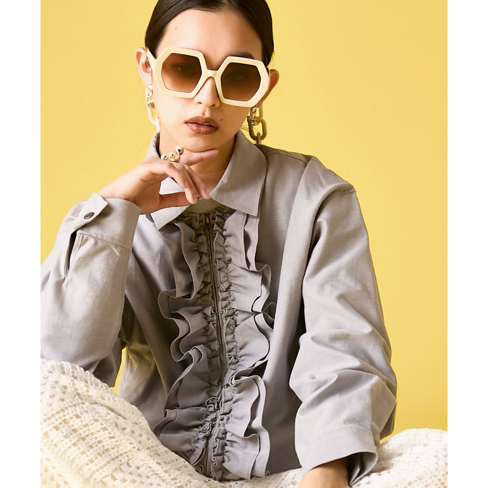 フリルブラウスブルゾン 大きいサイズ GEVS.1