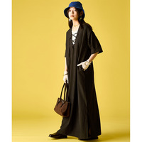 ストライプレースアップロングワンピース 大きいサイズ　GEVS.