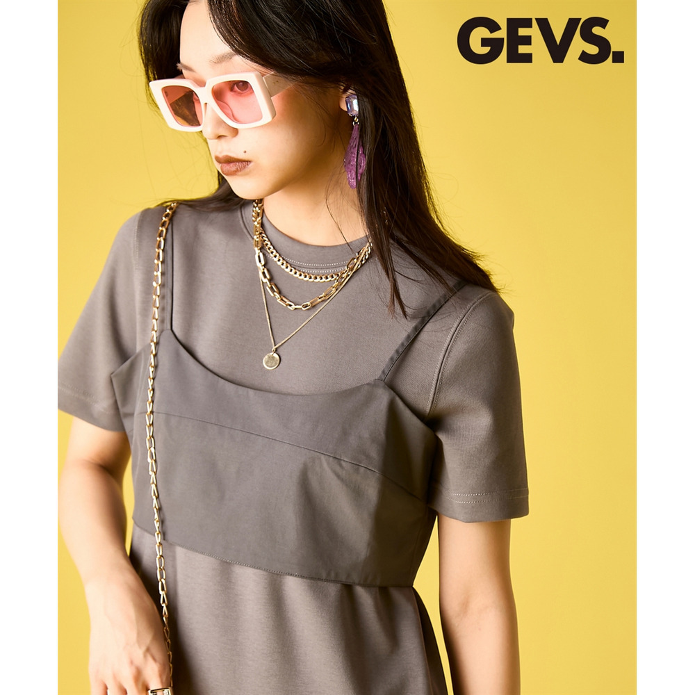 ブラトップ付カットソーワンピース 大きいサイズ　GEVS.