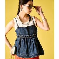 綿100％デニムキャミソール 大きいサイズ　GEVS.