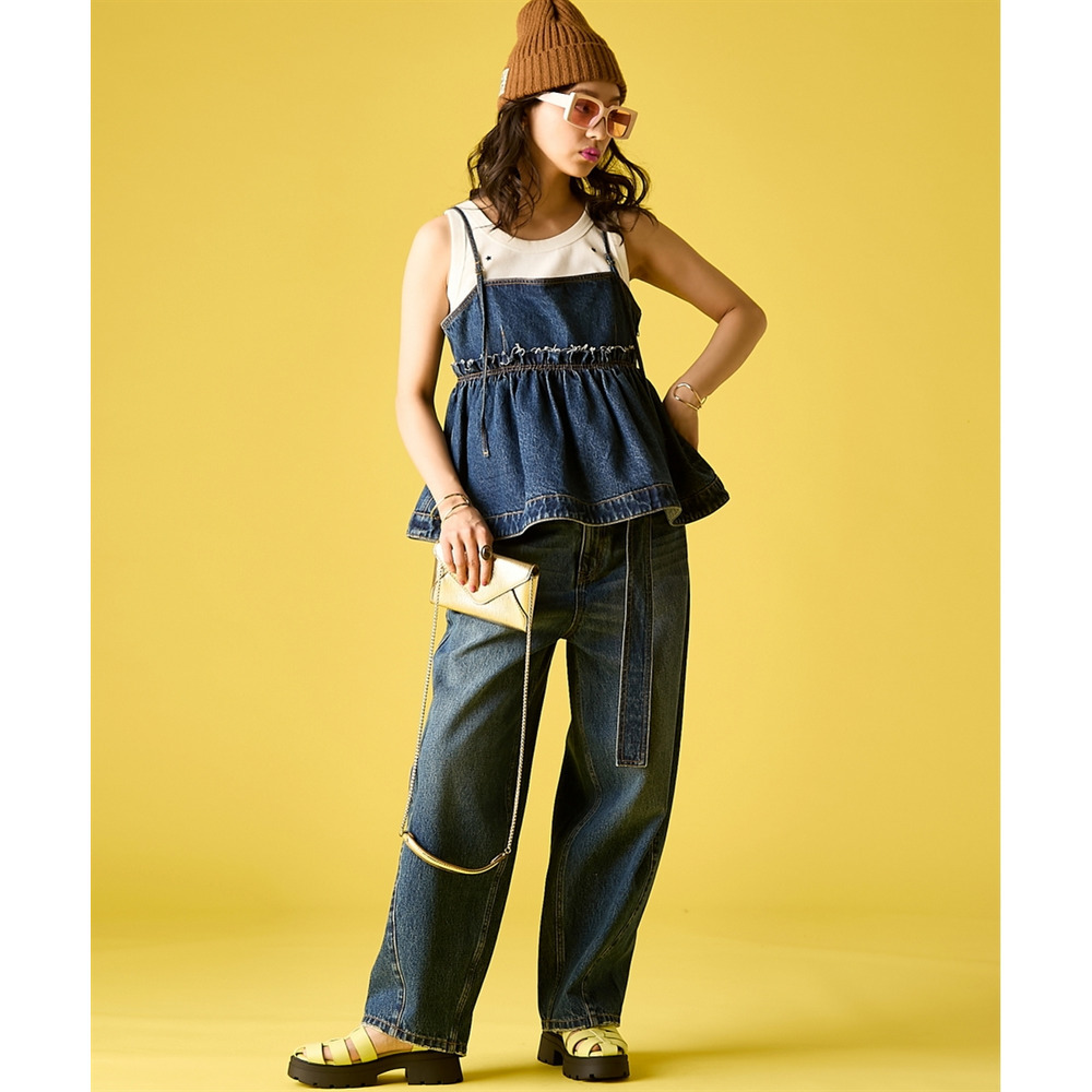 綿100%デニムキャミソール 大きいサイズ GEVS.10