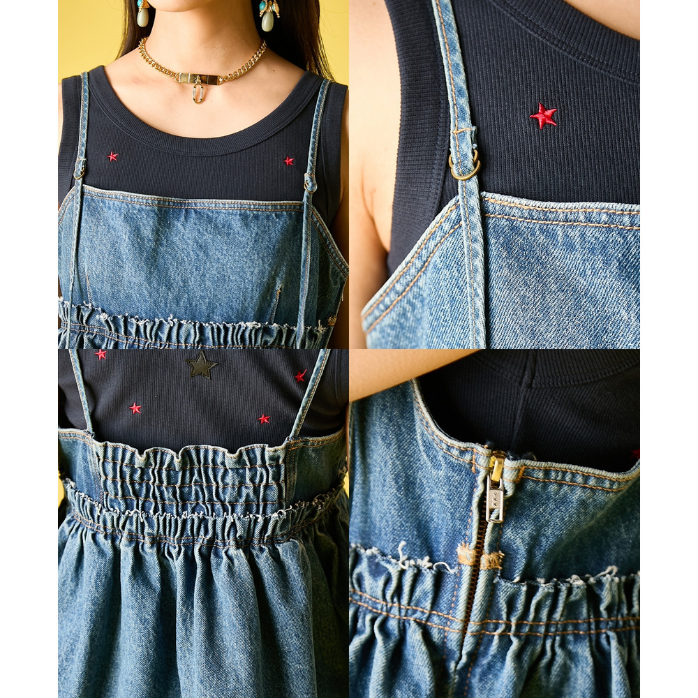 綿100%デニムキャミソール 大きいサイズ GEVS.11