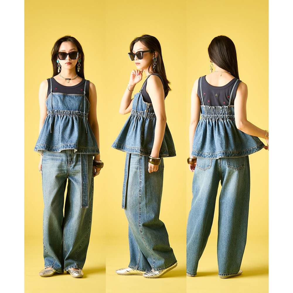 綿100%デニムキャミソール 大きいサイズ GEVS.13