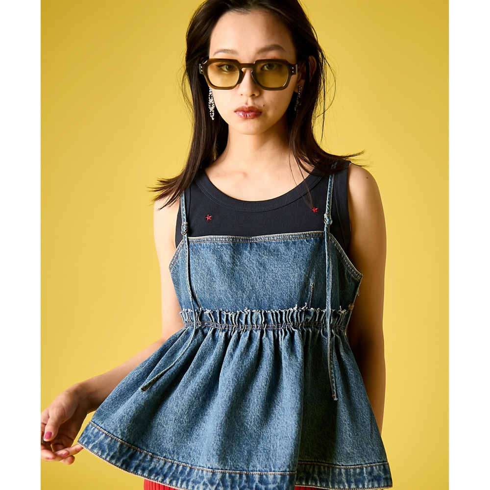 綿100%デニムキャミソール 大きいサイズ GEVS.21