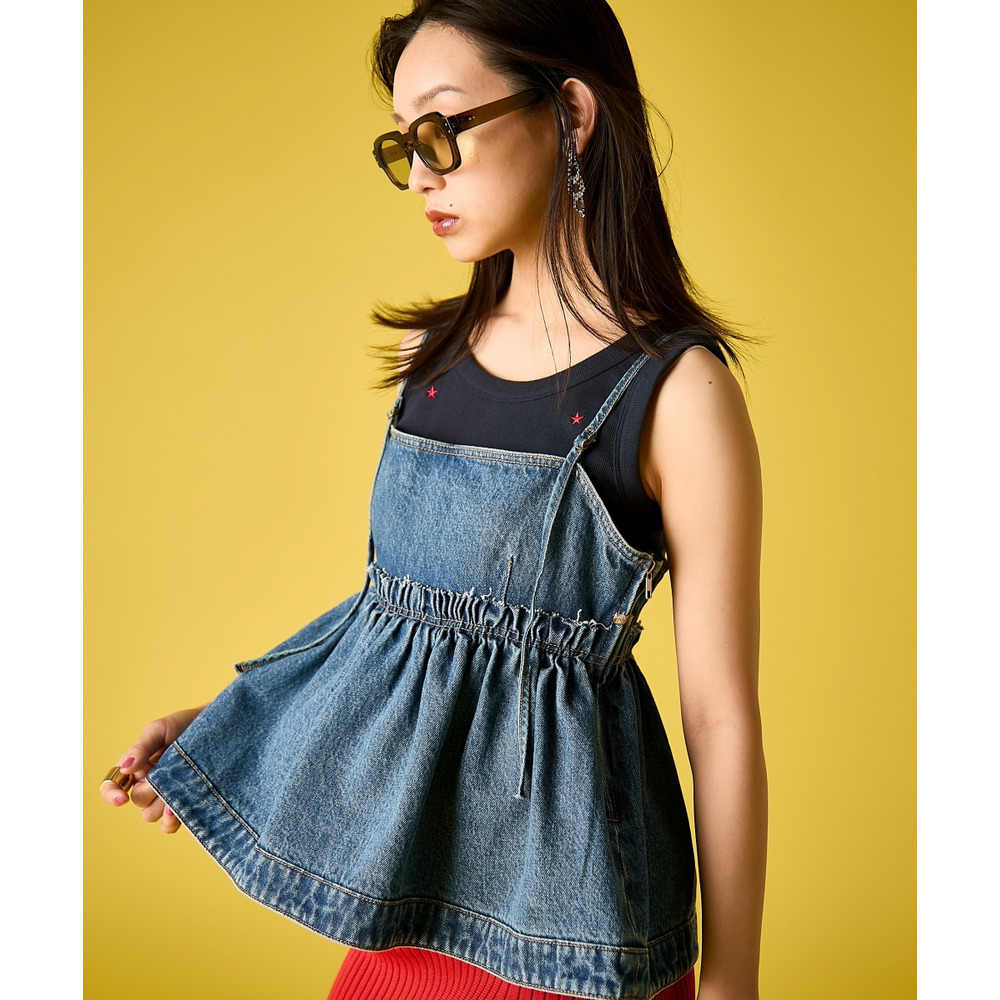 綿100%デニムキャミソール 大きいサイズ GEVS.22