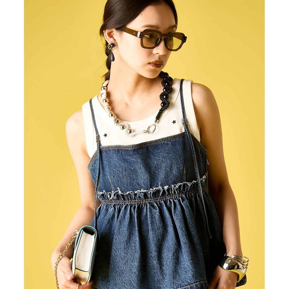 綿100%デニムキャミソール 大きいサイズ GEVS.25