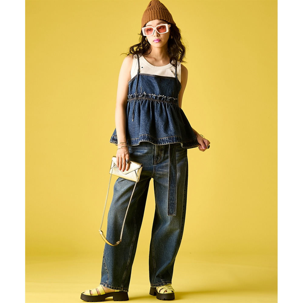 綿100%デニムキャミソール 大きいサイズ GEVS.27