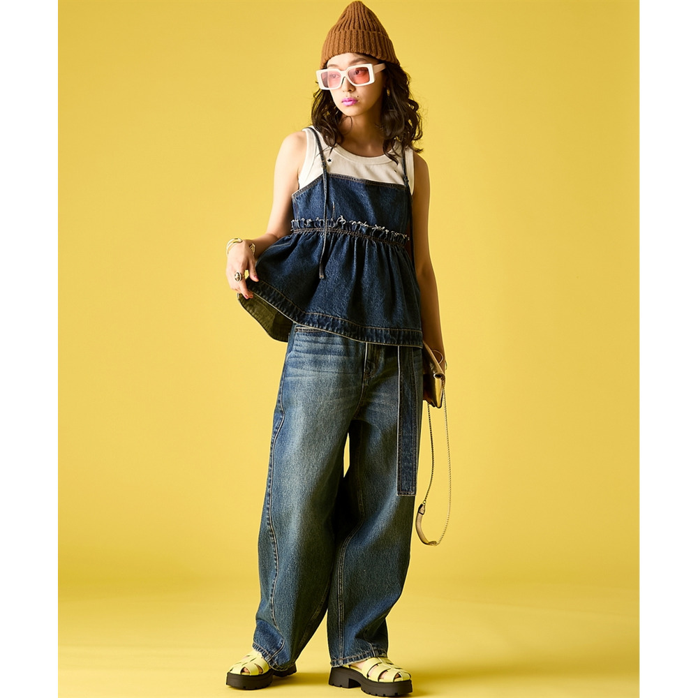 綿100%デニムキャミソール 大きいサイズ GEVS.28