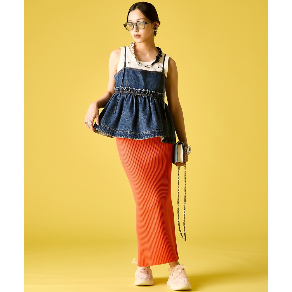 綿100%デニムキャミソール 大きいサイズ GEVS.7