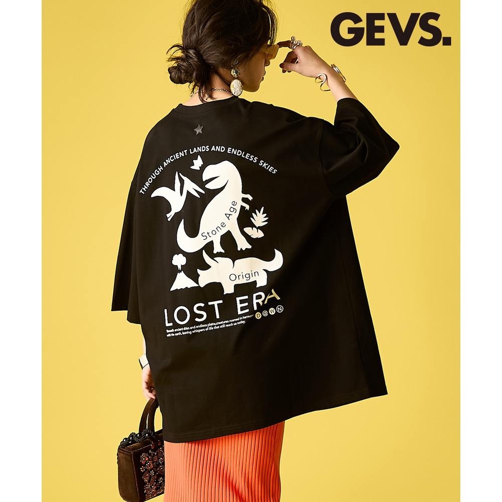 綿100％ビッグロゴチュニックTシャツ 大きいサイズ　GEVS.