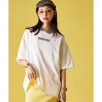 綿100%星パッチワークTシャツ 大きいサイズ GEVS.