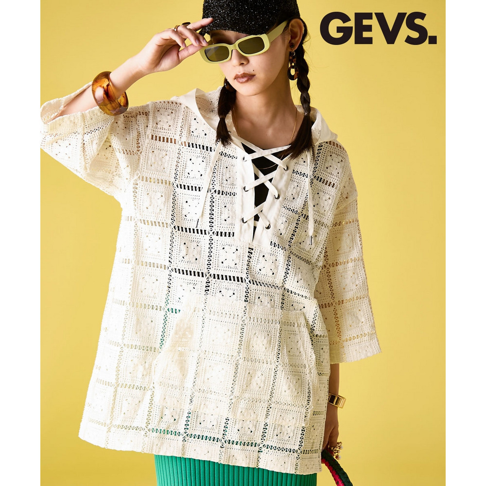 レースアップレースフーディ 大きいサイズ　GEVS.