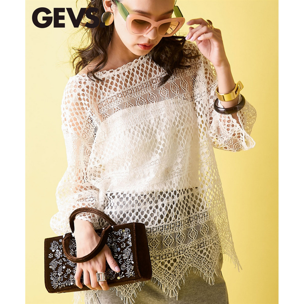 レースTブラウス 大きいサイズ　GEVS.