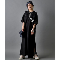 バックプリントTシャツロングワンピース 大きいサイズ　GEVS.