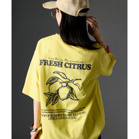 綿100％ピグメント染バックプリントTシャツ 大きいサイズ　GEVS.