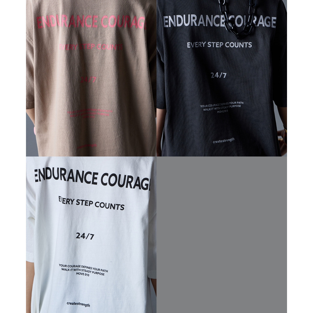 綿100%ピグメント染ロゴプリントチュニックTシャツ 大きいサイズ GEVS.14