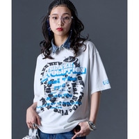 綿100％ピグメント染ビッグロゴプリントTシャツ　大きいサイズ　GEVS.