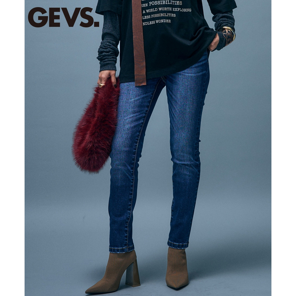 ペンシルデニムパンツ　大きいサイズ　GEVS.