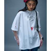 綿100％ピグメント染ロゴプリントTシャツ　大きいサイズ　GEVS.