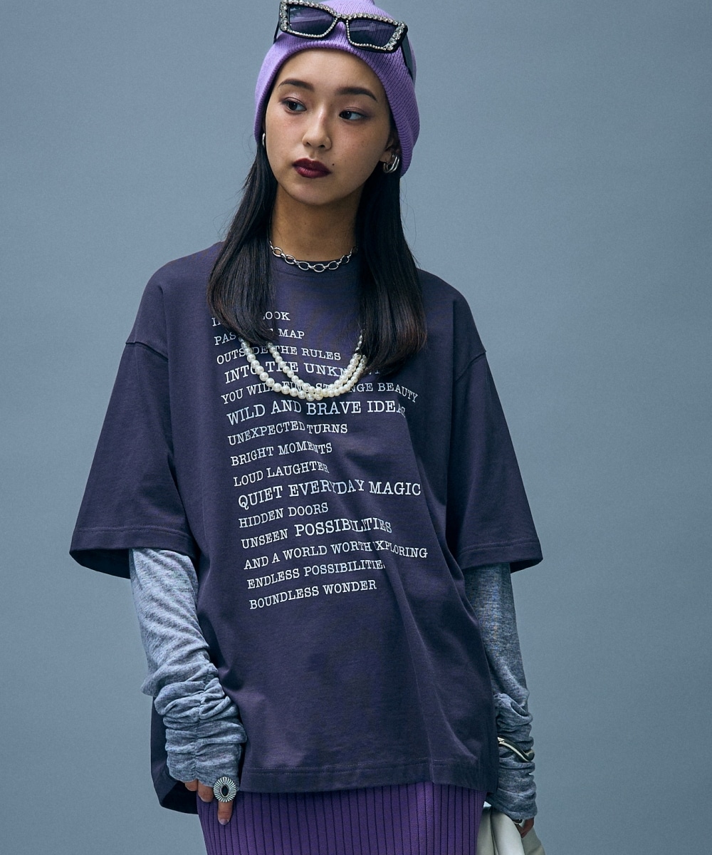フェイクレイヤードTシャツ　 大きいサイズ　GEVS.