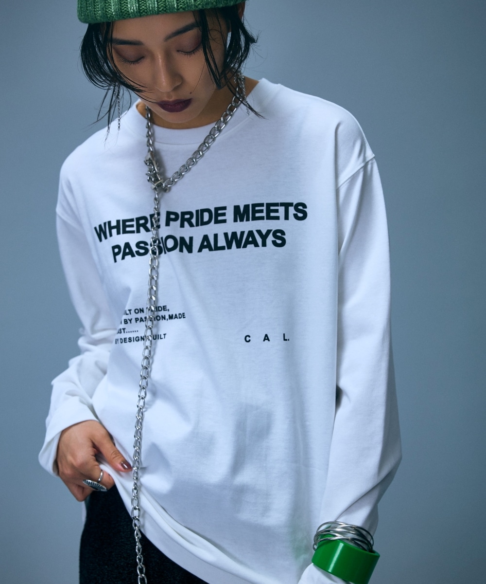 綿100％ロゴプリントロングスリーブTシャツ　大きいサイズ　GEVS.