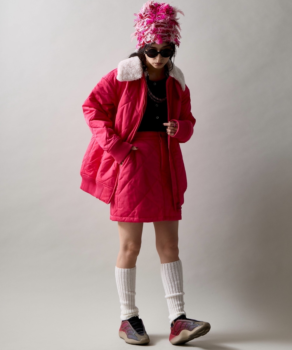 キルティングミニスカート 大きいサイズ GEVS.23