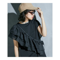 フリル襟付フレンチスリーブＴシャツ　大きいサイズ　GEVS