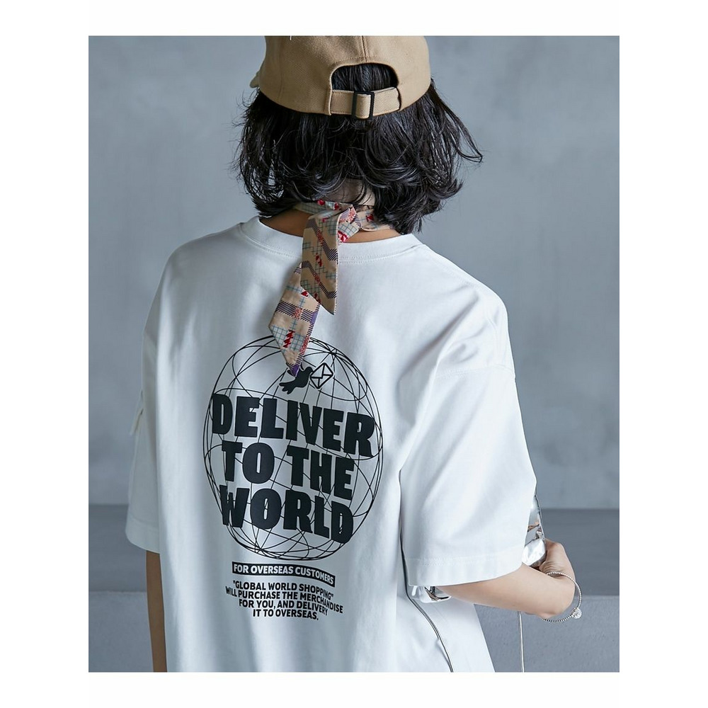 大きいサイズ 綿100％ゆったりシルエットロゴプリントＴシャツ（GEVS.）5