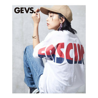 大きいサイズ バックロゴプリントドルマンスリーブTシャツ（GEVS.）