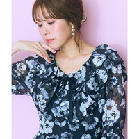 バルーン襟フリルワンピース　大きいサイズ　marun