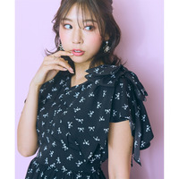 肩リボンワンピース　大きいサイズ　marun