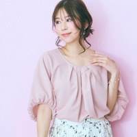 ハートアクセ付フロントタックブラウス　大きいサイズ　marun
