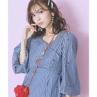 オリジナルハート刺しゅうカシュクールワンピース　大きいサイズ　marun