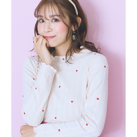 オリジナルハート刺しゅうリブカットソー　大きいサイズ　marun