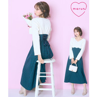 ドッキングチェックワンピース　大きいサイズ　marun