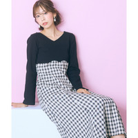 ドッキングチェックワンピース　大きいサイズ　marun