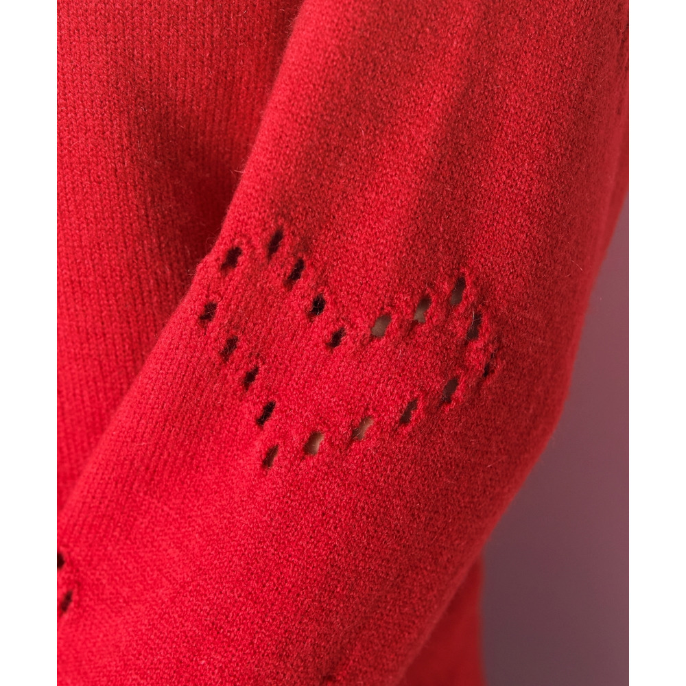 袖ハート柄編ビッグカラーニットトップス 大きいサイズ marun11