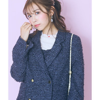 ツイード調ダブルテーラードジャケット　大きいサイズ　marun