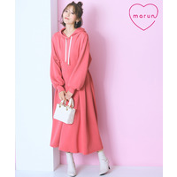 ロング丈パーカーワンピース　大きいサイズ　marun