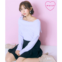 シャギー調オフショルダーニットソー　大きいサイズ　marun