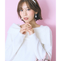 シャギー調オフショルダーニットソー　大きいサイズ　marun